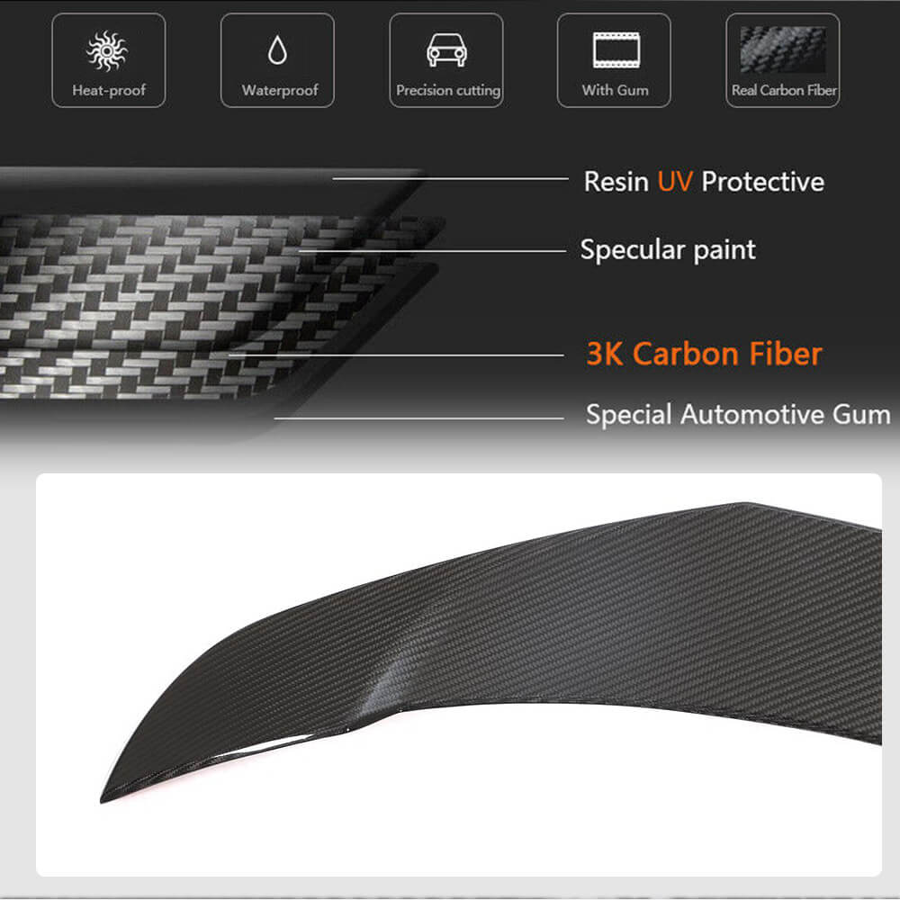 Rear Trunk Spoiler Dry Carbon Fiber v9 (2020-2023) for Tesla Model Y - image 3
