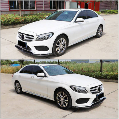 Front Bumper Lip V6 for C43 AMG 2015-2019 Carbon for Mercedes C-сlass W205 2014-2021 - image 3