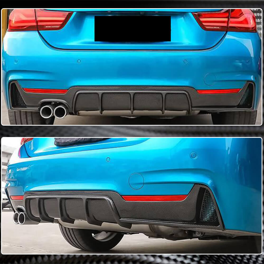 Rear Bumper Diffuser Carbon Fiber V2 (M-Sport) for BMW 4 series F-32 2012-2020 - image 3