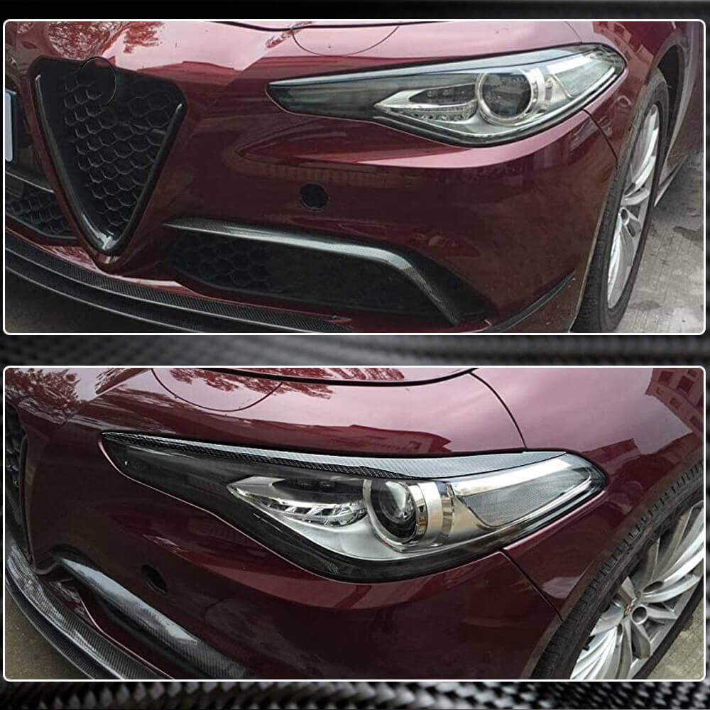 Eyelashes for headlights (Dry Carbon) for Alfa Romeo Giulia 2016-2022 - image 3