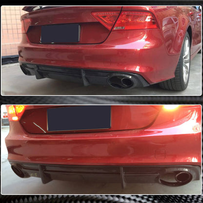 Rear Bumper Diffuser V3 (for S-Line, 2010-2014, Carbon) for Audi A7 2010-2018 - image 3