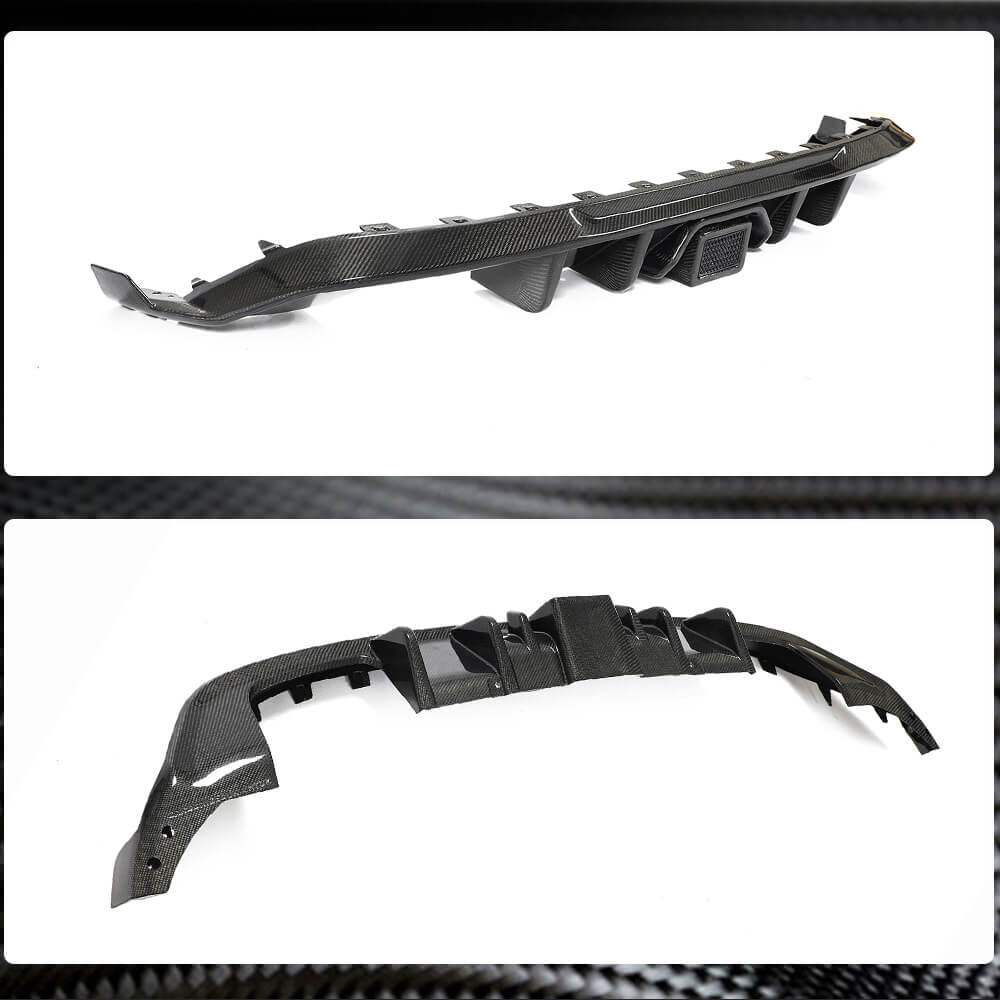 Rear bumper diffuser (for Base/R/GTI HB 2017-2020, Carbon) for Volkswagen Golf 7/E-Golf - image 3