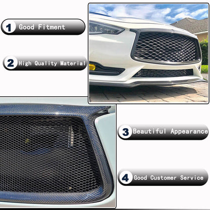 Front Grille Surround Trim (for Q60 2016-2022, Carbon) for Infiniti Q50/Q60 2013-2024 - image 3
