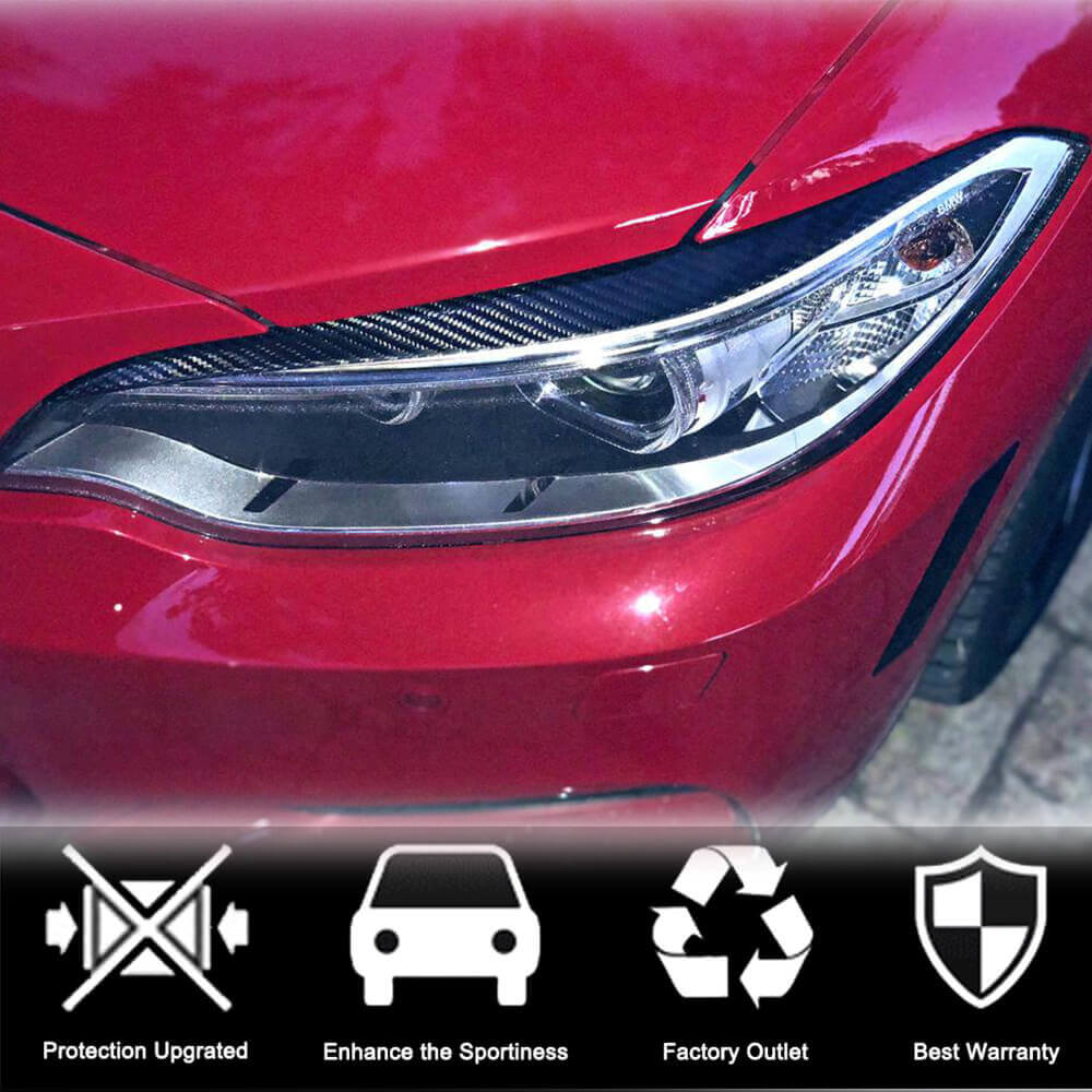 Headlight Eyebrows Lamp Eyelids Dry Carbon Fiber for BMW 2 Series F22/23 2014-2021 - image 3