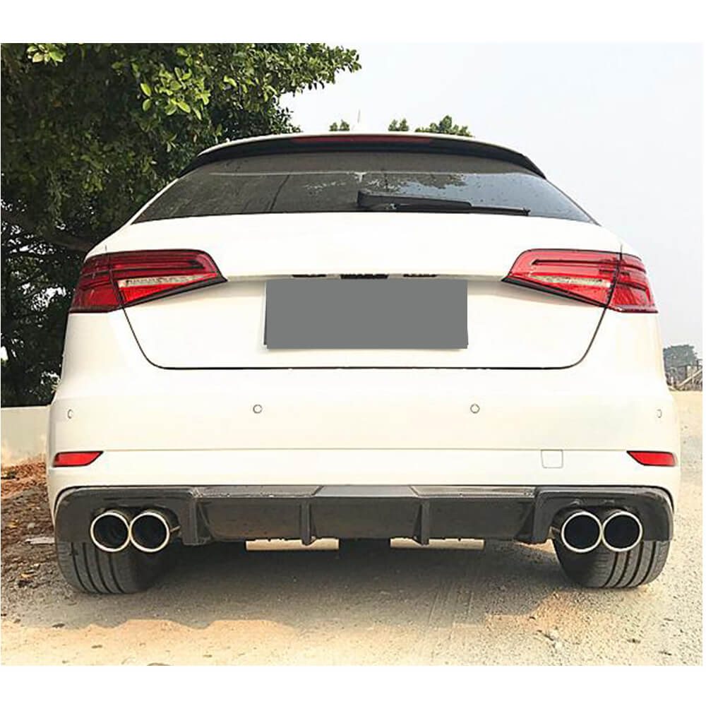 Rear Bumper Diffuser V2 (for S-Line HB 2017-2020, Carbon) for Audi A3 2012-2020 - image 3