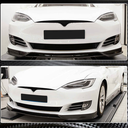 Front Bumper Lip Spoiler (2016-2021, Carbon) for Tesla Model S 2012– - image 3