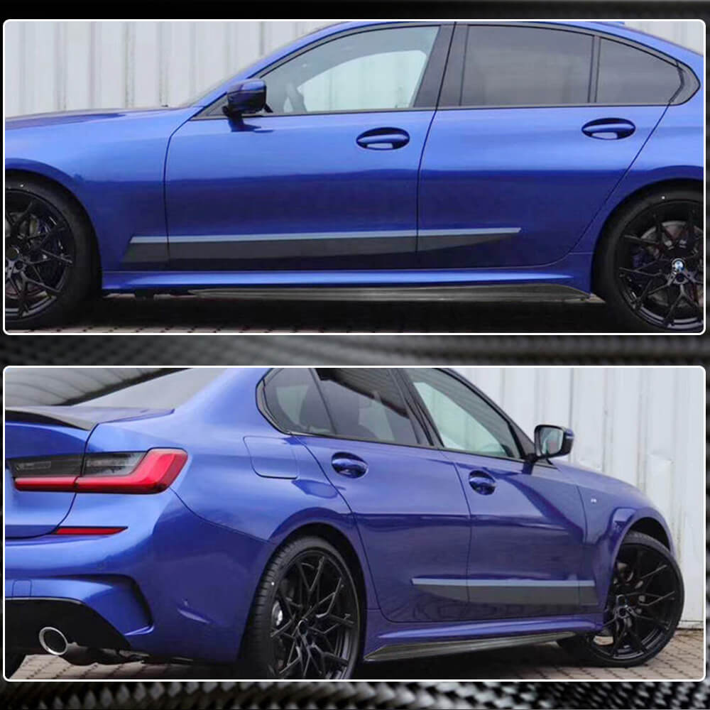 Side Skirt Extensions V4 (for G20 M-Sport, Carbon) for BMW 3 Series G20/G21 2018- - image 2