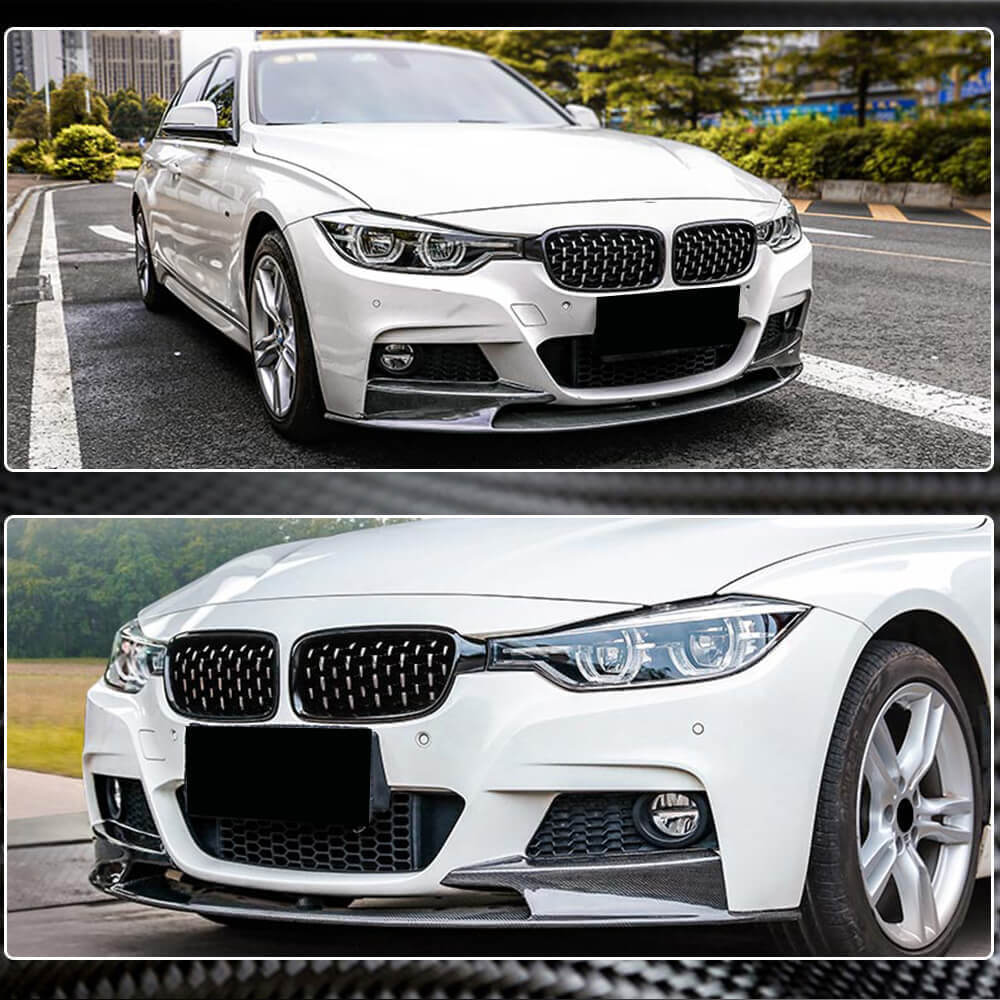 Front Bumper Lip Spoiler Carbon Fiber V3 (M-Sport) for BMW 5 series F-10/11/07 2010-2016 - image 3