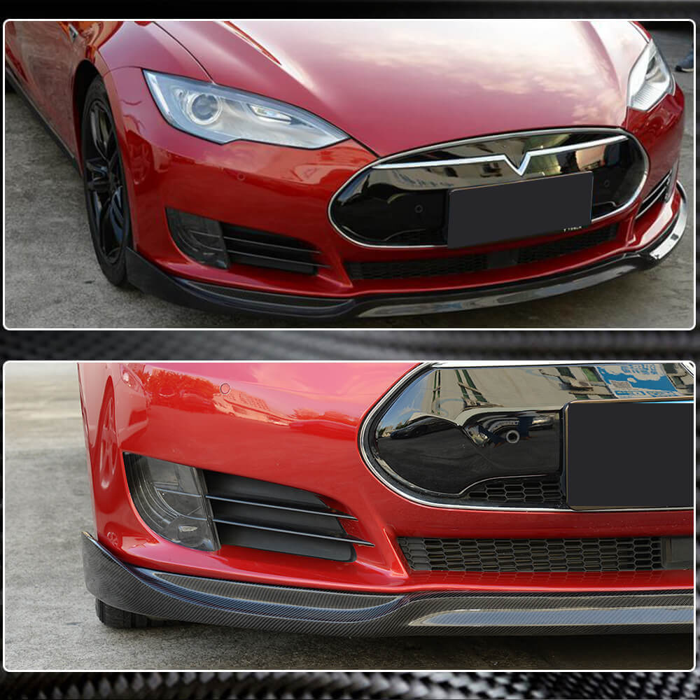 Front Bumper Lip V1 (2012-2016, Carbon) for Tesla Model S 2012– - image 3