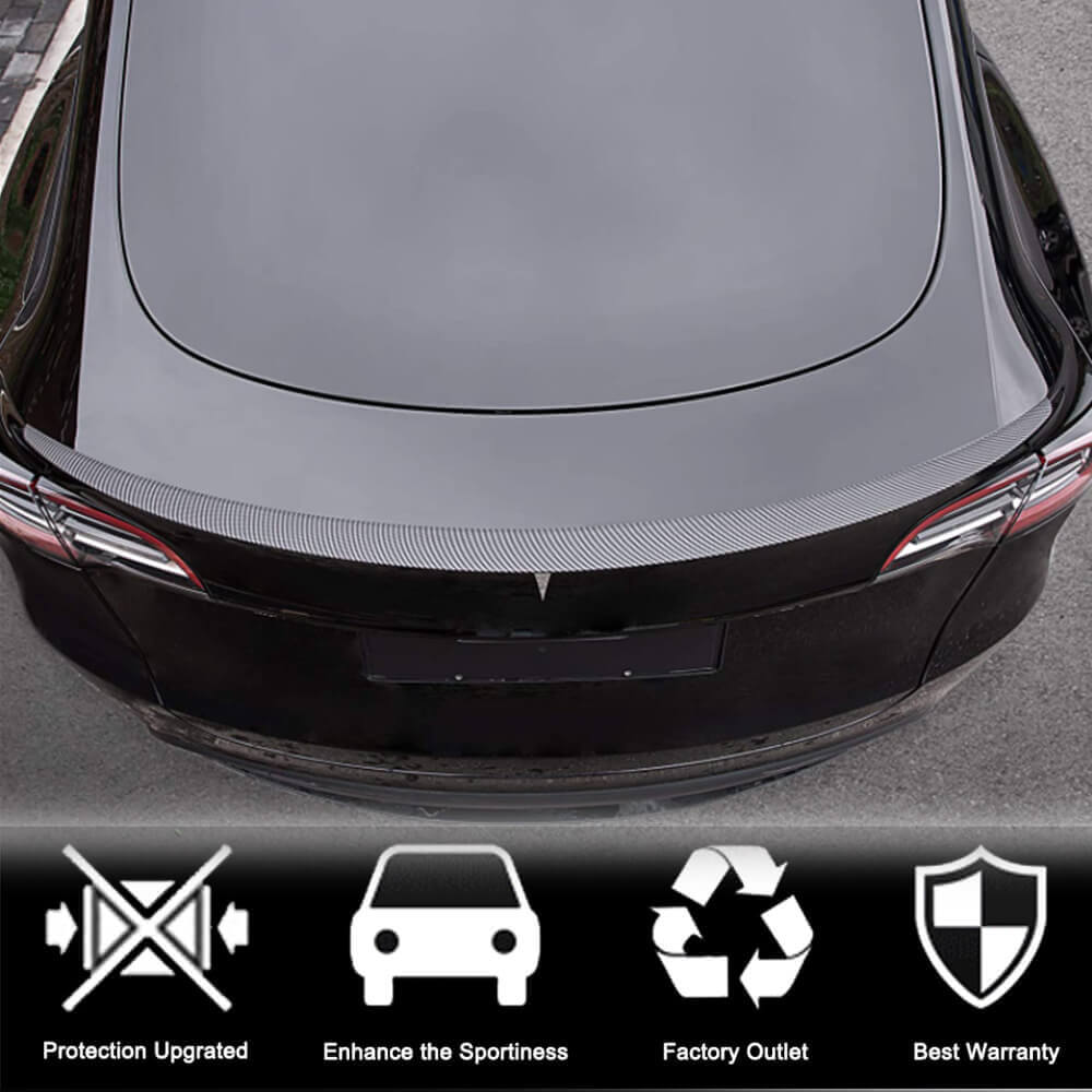 Rear Trunk Spoiler Dry Carbon Fiber V5 (2020-2023) for Tesla Model Y - image 3