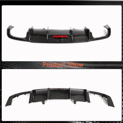 Rear Bumper Diffuser (for Base SD 2015-2019, Carbon) for Audi A4 B9 2015-2024 - image 5