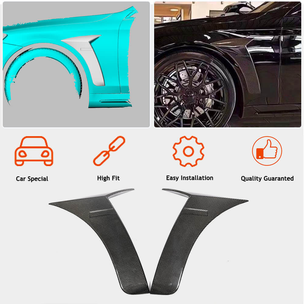 Carbon Front Fender Covers (2014-2017) for Mercedes S-сlass W222 2013-2020 - image 3