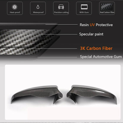 Mirror Covers Add-on Carbon Fiber (2010-2013) for BMW 5 series F-10/11/07 2010-2016 - image 3