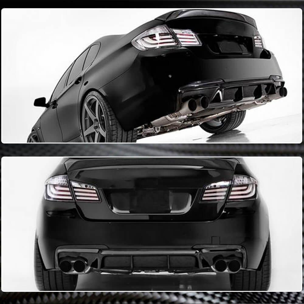 Rear Bumper Diffuser Carbon Fiber V5 (M-Sport) for BMW 5 series F-10/11/07 2010-2016 - image 3