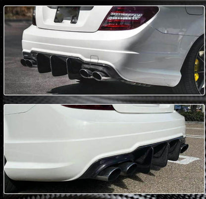 Spoiler with rear bumper diffuser (for C63 AMG 2012-2014, Carbon) for Mercedes C-class W204 2007-2015 - image 3