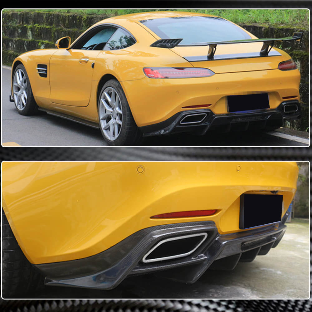 Rear Bumper Diffuser (for 2015-2017, Carbon) for Mercedes AMG GT C190/R190 2014-2022 - image 3