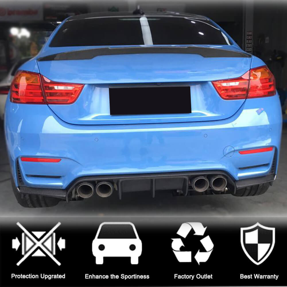 Rear Bumper Diffuser Carbon Fiber V6 (for F82/F83) for BMW 4 series F-32 2012-2020 - image 3