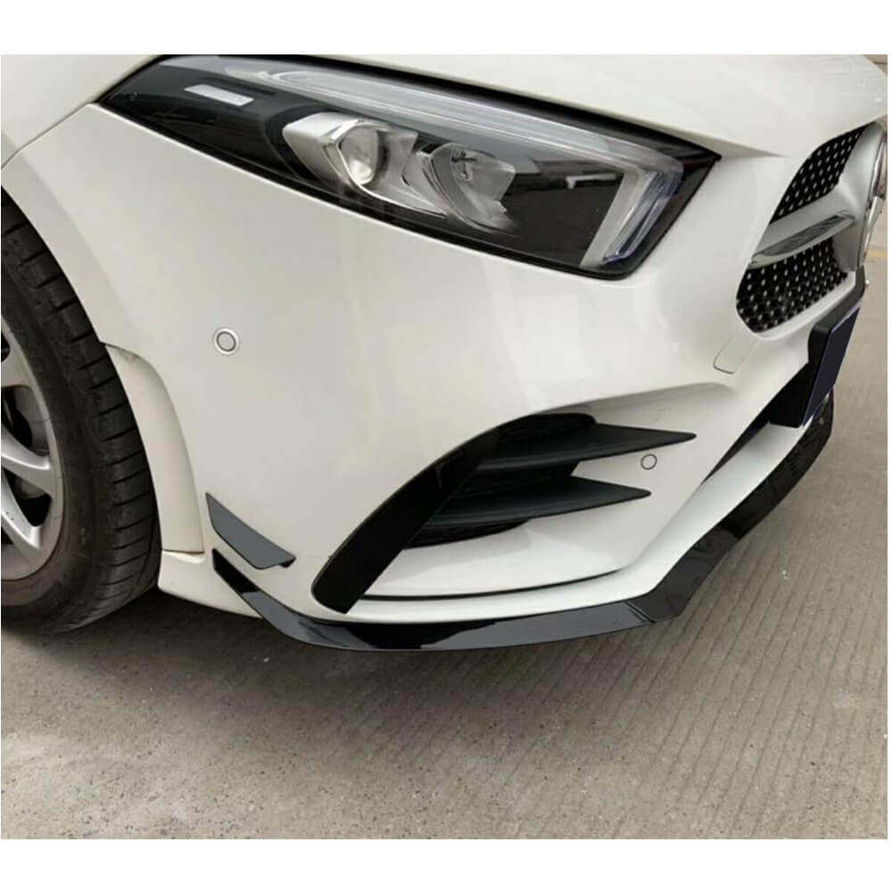 Front Bumper Lip V1 for AMG-Line SD 2018-2021 Carbon for Mercedes A-сlass W177 2018- - image 3