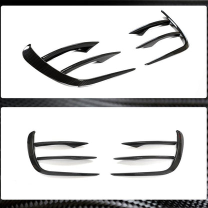 Covers on the front bumper (for AMG-Line 2020+, Dry carbon) for Mercedes E-class W213 2016-2023 - image 3