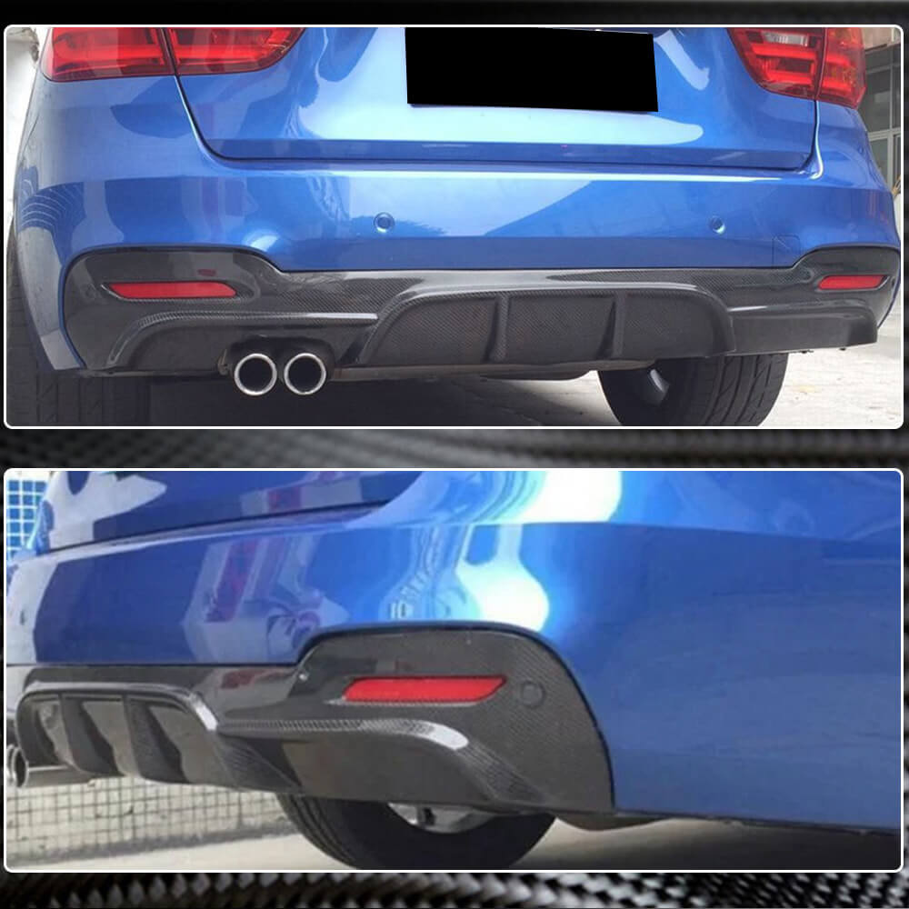 Rear Bumper Diffuser Carbon Fiber V1 (for F34 M-Sport) for BMW 3 series F-30/31/34 2012-2019 - image 3