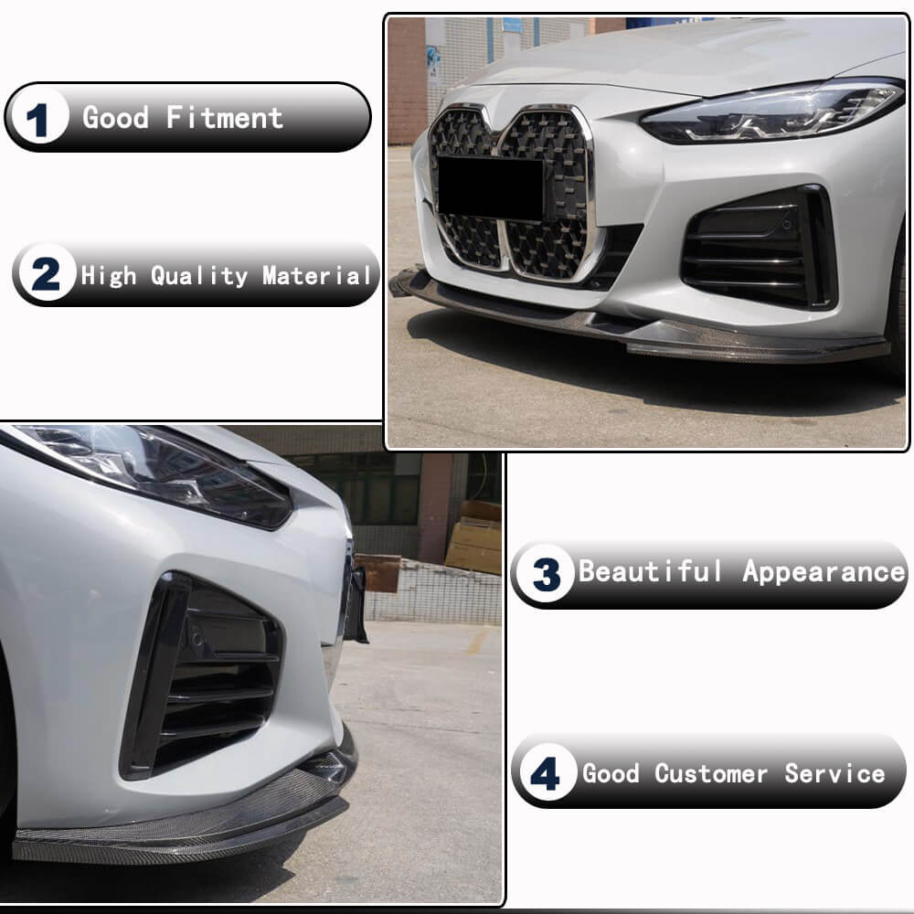 Front Bumper Lip V2 for G26 M-Sport, Carbon for BMW 4 Series G22/23/26 2020- - image 3