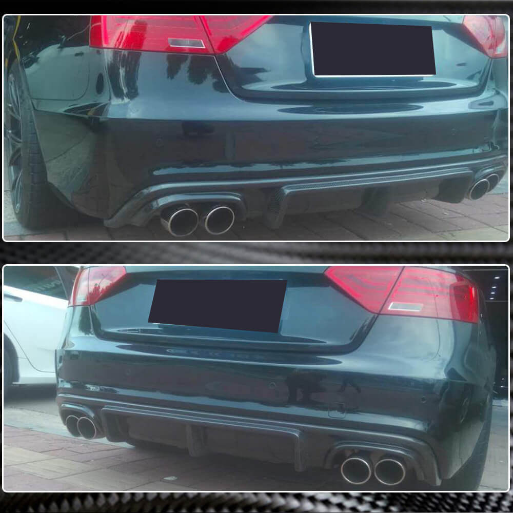 Rear bumper diffuser V3 (for S-Line 2012-2015, Carbon) for Audi A5 2007-2015 - image 3