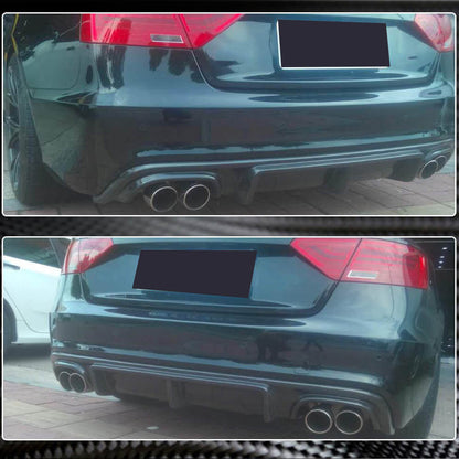 Rear bumper diffuser V3 (for S-Line 2012-2015, Carbon) for Audi A5 2007-2015 - image 3