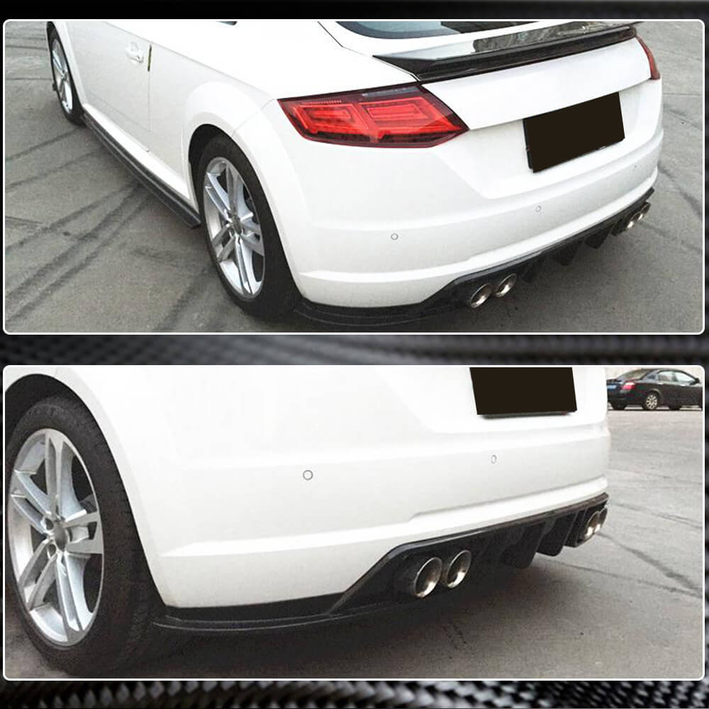 Rear bumper diffuser (for Base, 2014-2019, Carbon) for Audi TT 2014-2023 - image 3