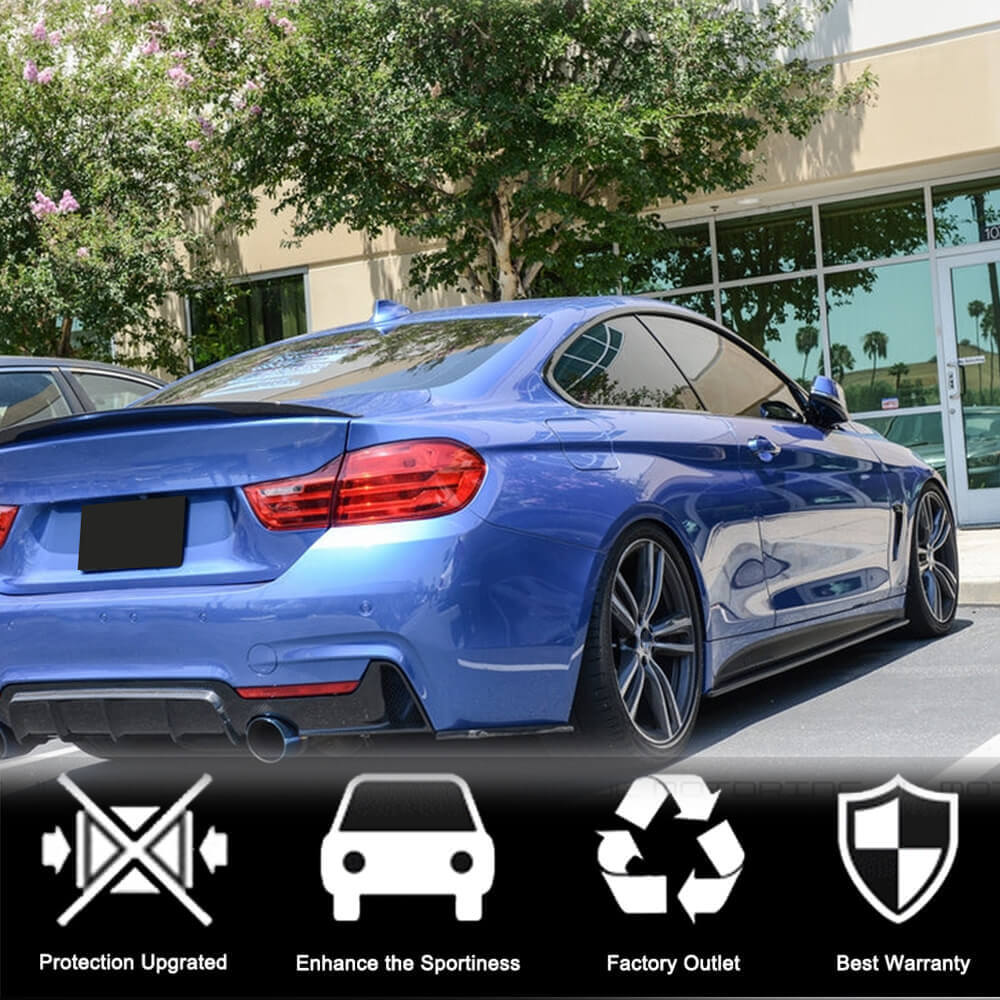 Side Skirt Extensions V2 (for F32/F33 M-Sport, Carbon) for BMW 4 Series F-32 2012-2020 - image 3