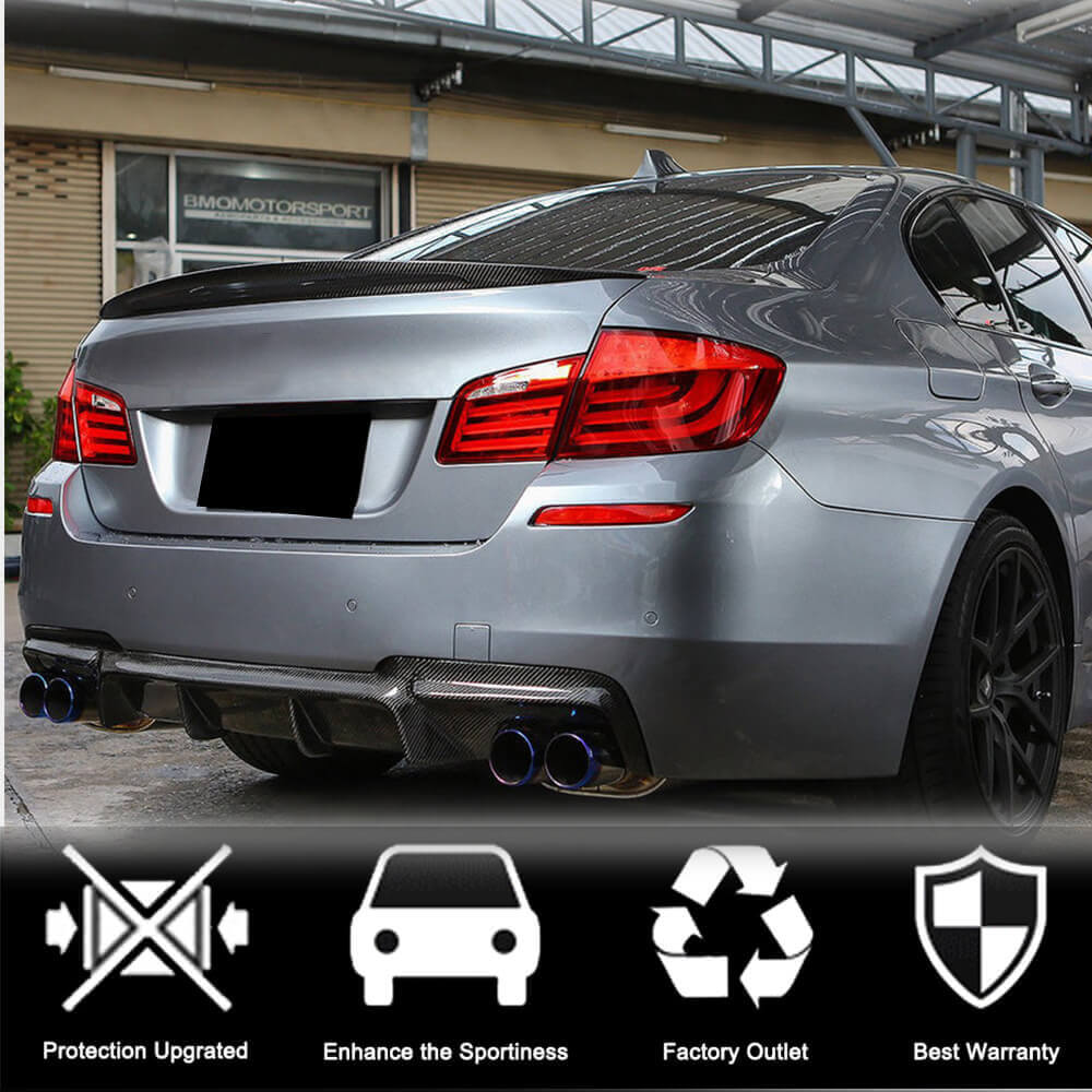 Rear Bumper Diffuser Carbon Fiber V1 (M-Sport) for BMW 5 series F-10/11/07 2010-2016 - image 3