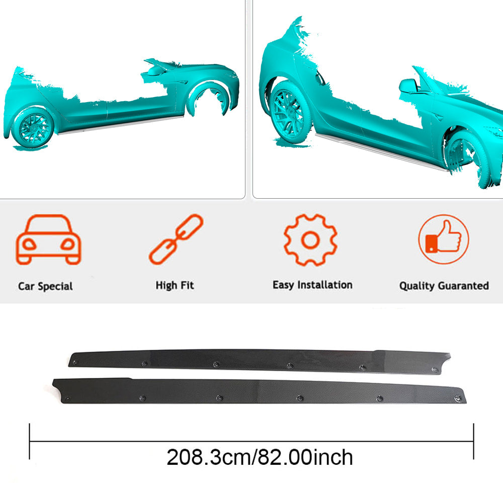 Side Skirts Dry Carbon Fiber V1 (2023-2025) for Tesla Model 3 - image 3