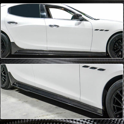 Side Skirts V3 (for Base/S/S Q4/Diesel/250 Diesel, Carbon) for Maserati Ghibli 2013-2023 - image 3