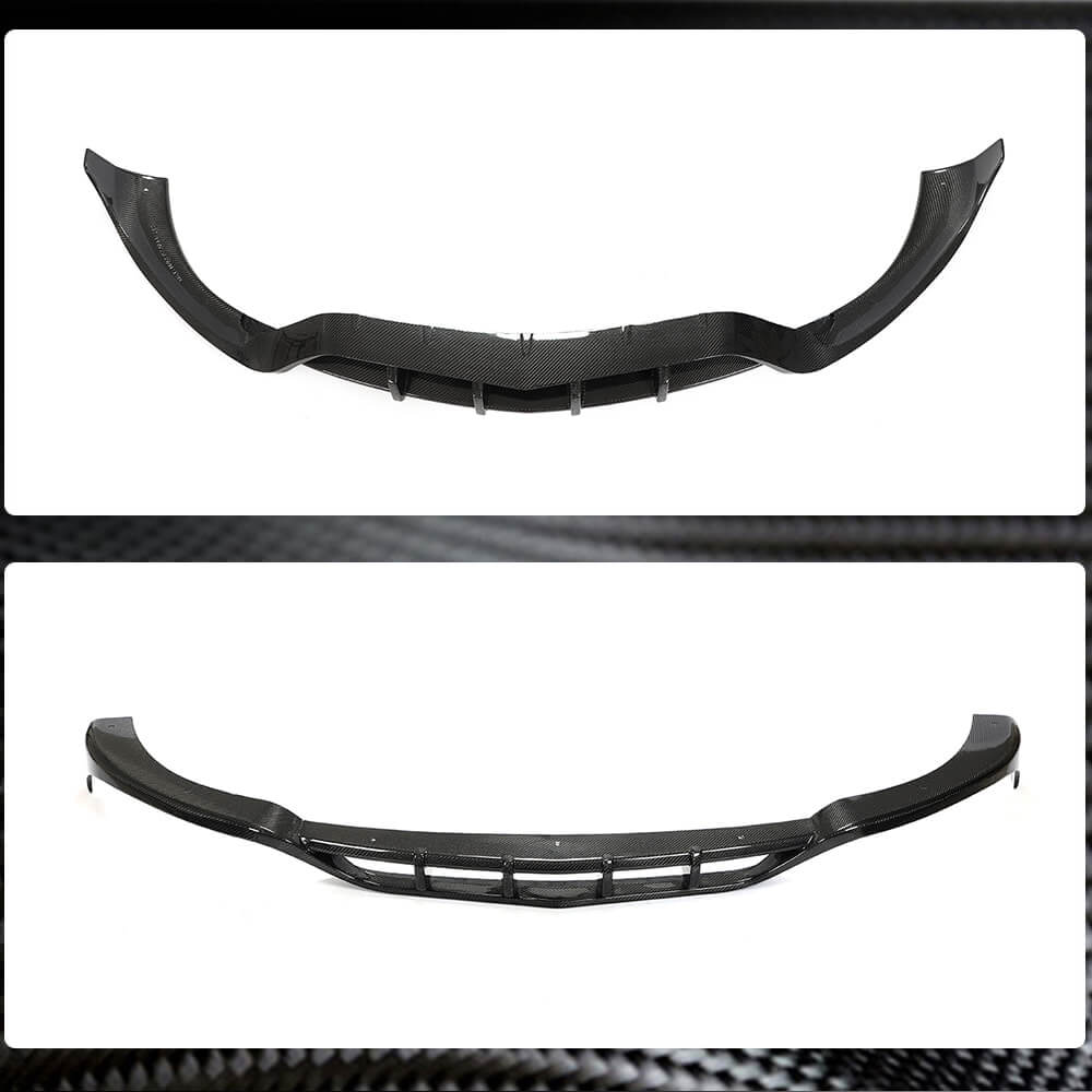 Front Bumper Lip V2 for E63 AMG 2016-2019 Carbon for Mercedes E-сlass W213 2016-2023 - image 3