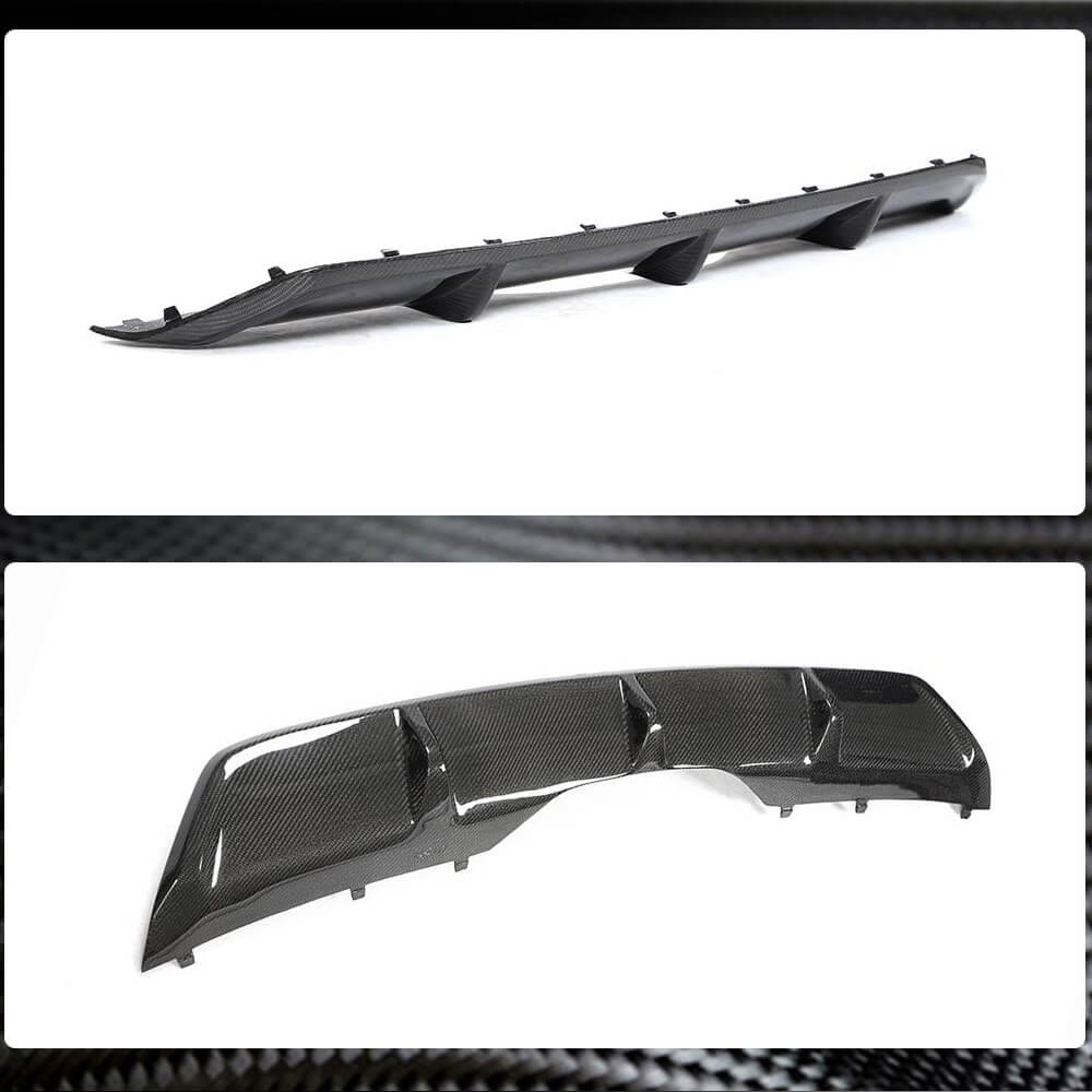 Rear Bumper Diffuser V1 (for Base, Carbon) for BMW X6 F-16 2014-2019 - image 3