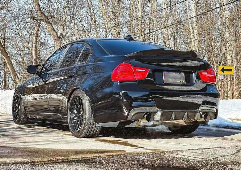 Rear Bumper Diffuser Carbon Fiber V2 (for E90 M Sport) for BMW 3 series E-90/91/92/93 2005-2011 - image 3