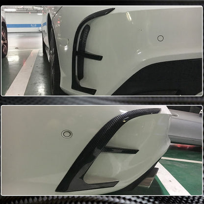 Covers on the rear bumper (for AMG-Line / CLA45 AMG SD 2013-2016, Carbon) for Mercedes CLA C117 2013-2019 - image 3
