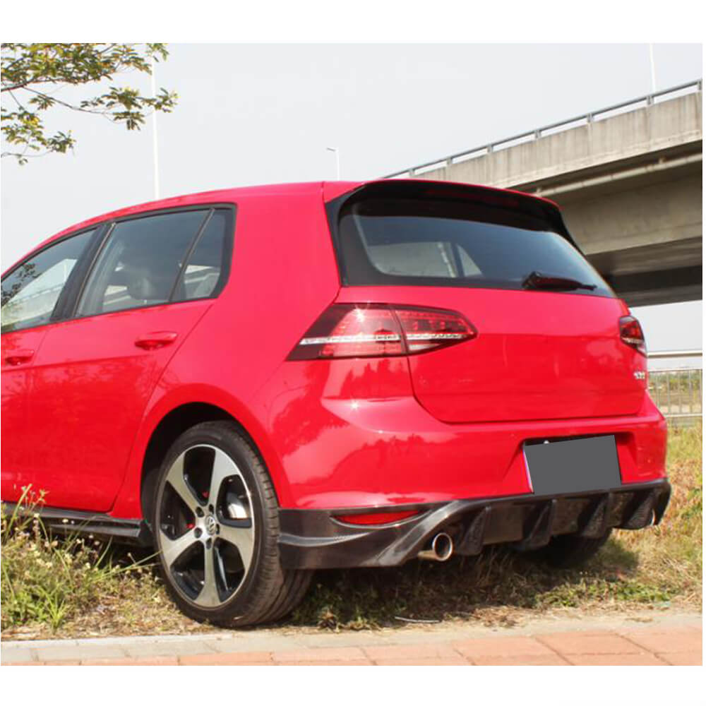 Rear Bumper Diffuser V1 (for Base/GTI HB 2012-2017, Carbon) for Volkswagen Golf 7/E-Golf 2012-2020 - image 3
