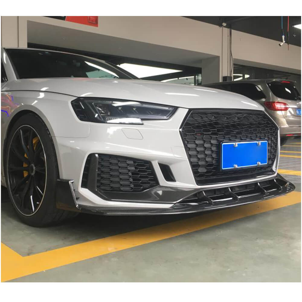 Front Bumper Lip V1 for RS4 Avant 2019-2021 Carbon for Audi A4 B9 2015-2024 - image 3
