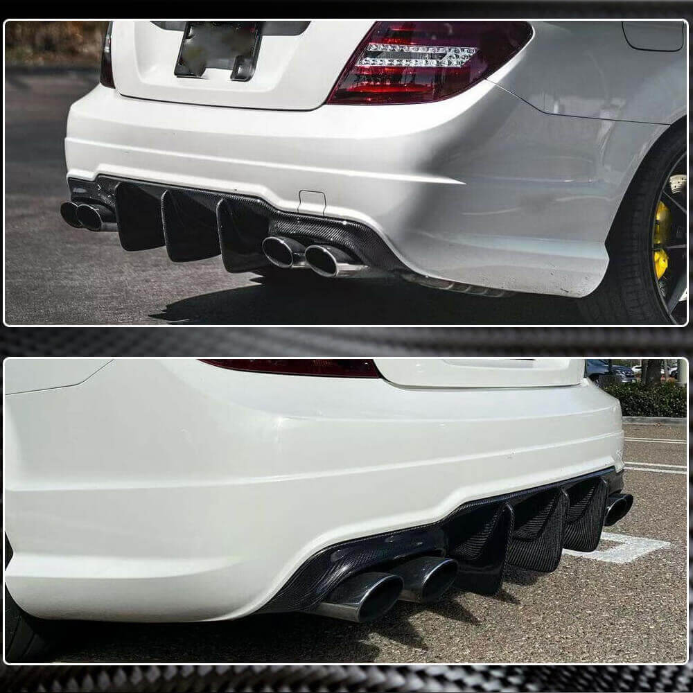 Rear Bumper Diffuser V2 for AMG SD/Coupe 2012-2014 Carbon for Mercedes C-class W204 2007-2015 - image 3
