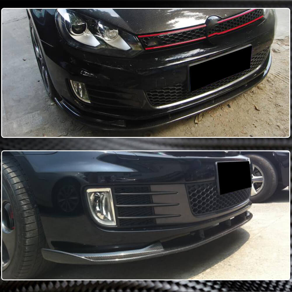 Front Bumper Lip V2 for GTI HB 2010-2013 Carbon for Volkswagen Golf 6 2008-2014 - image 3