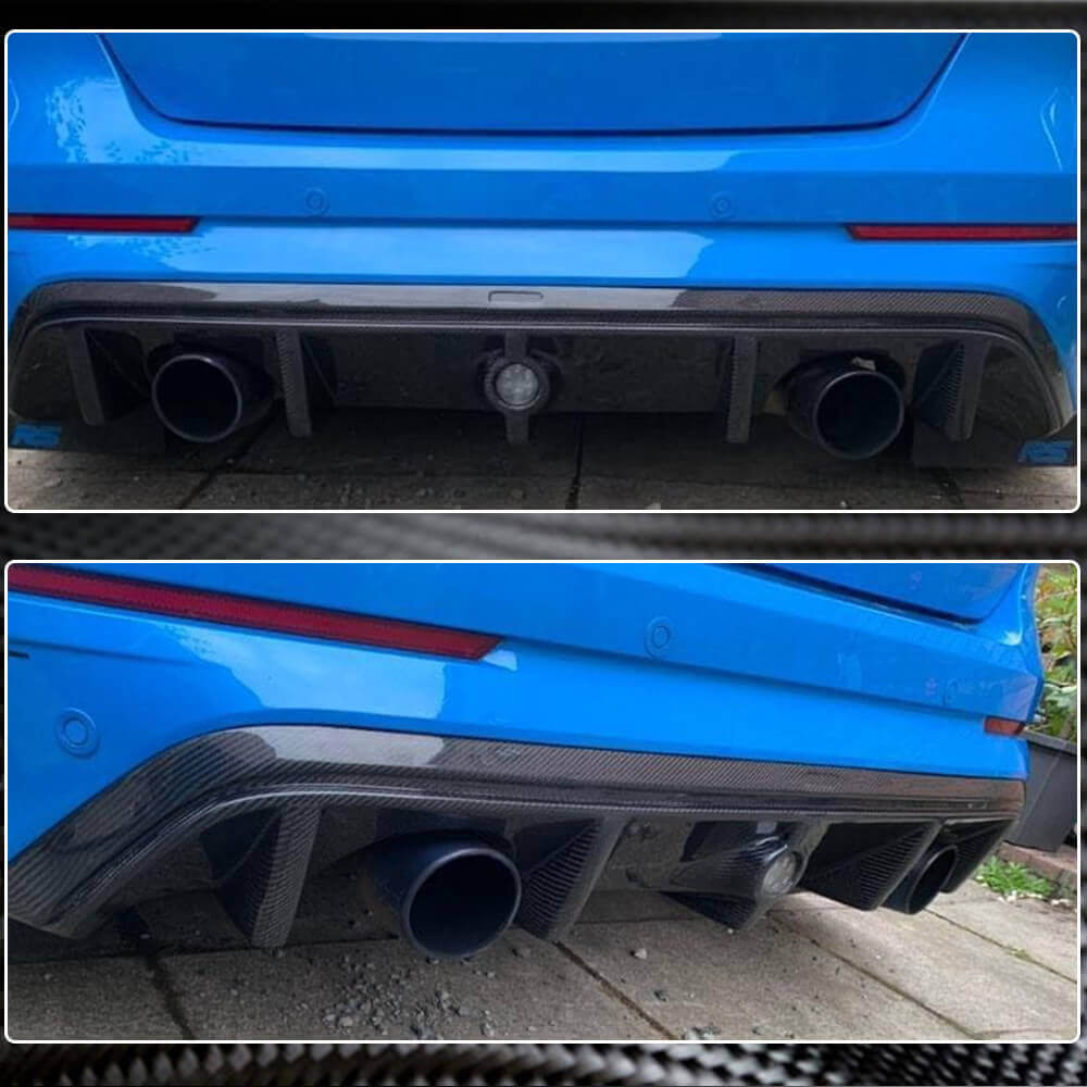 Rear Bumper Diffuser (for RS 2015-2017, Carbon) for Ford Focus III 2011-2017 - image 3