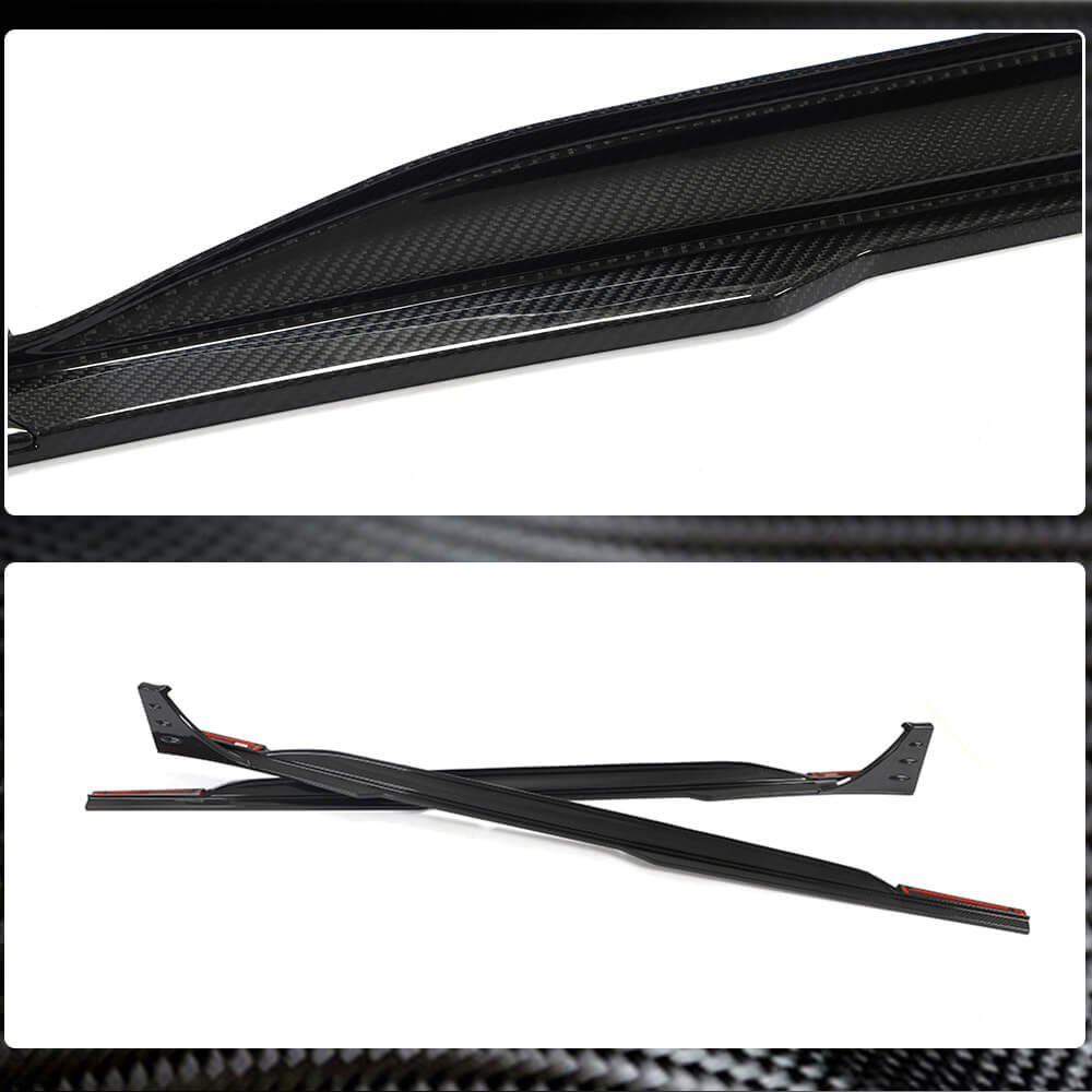 Side Skirts Dry Carbon Fiber for Audi A6 C8 2018- - image 3