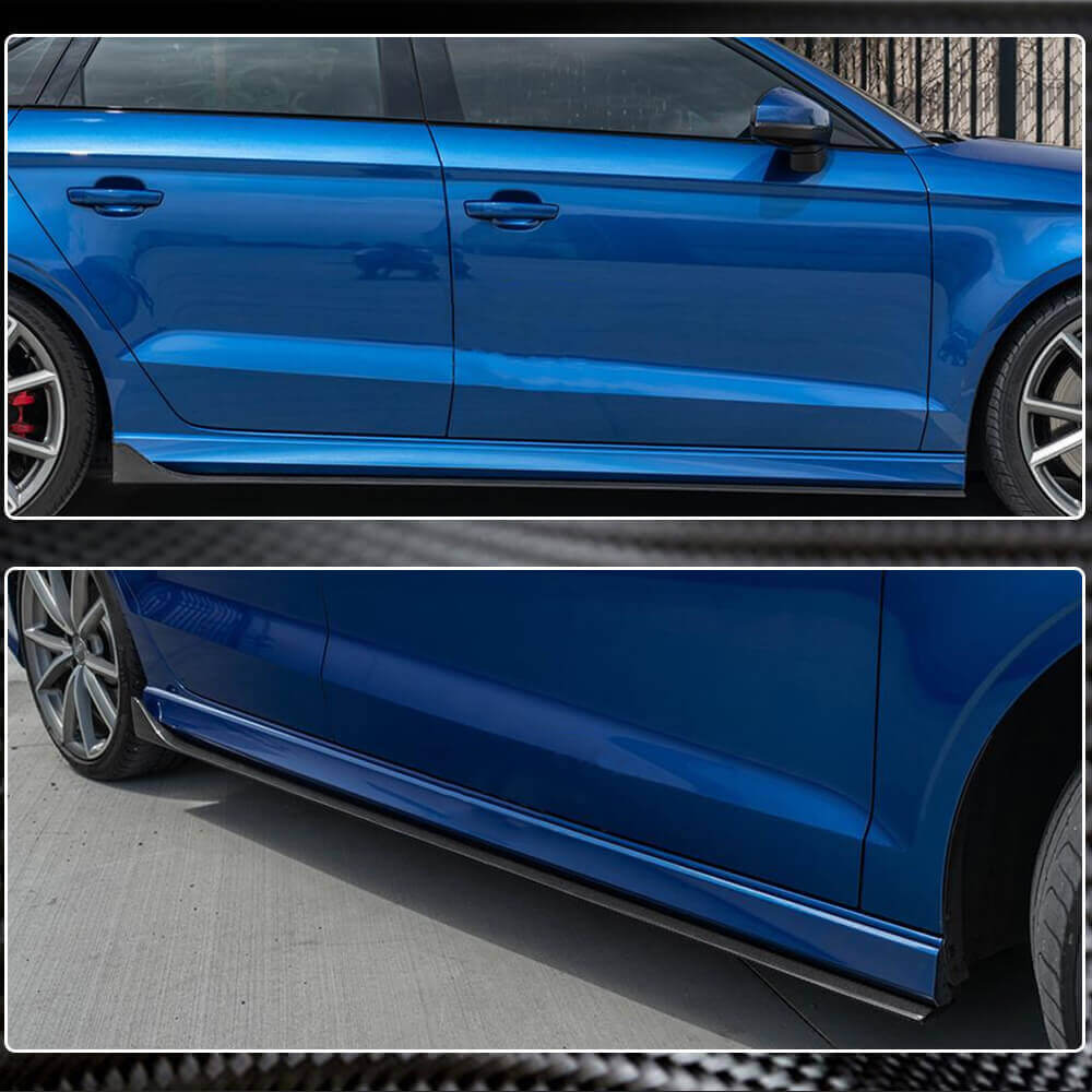 Side Skirts V2 (for S-Line Sedan, Carbon) for Audi A3 2012-2020 - image 3