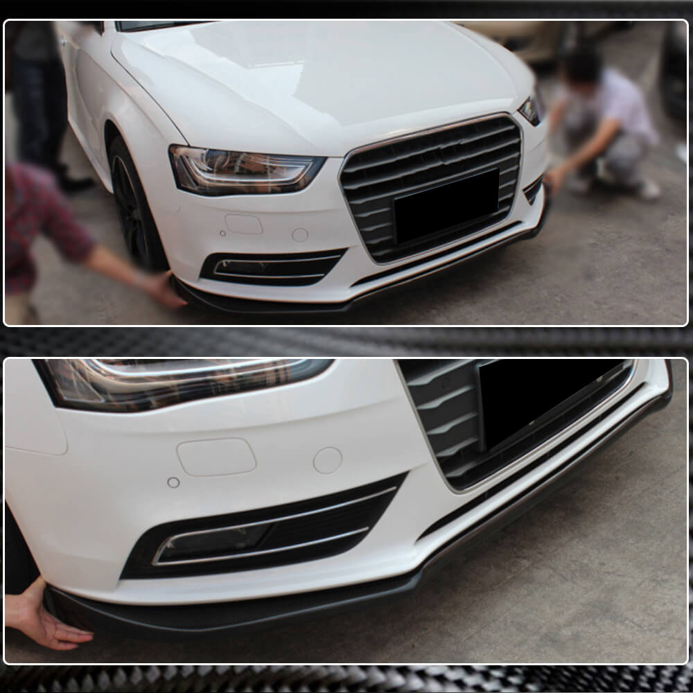 Front Bumper Lip Spoiler (for Base 2011-2015, Carbon) for Audi A4 B8 2007-2015 - image 3