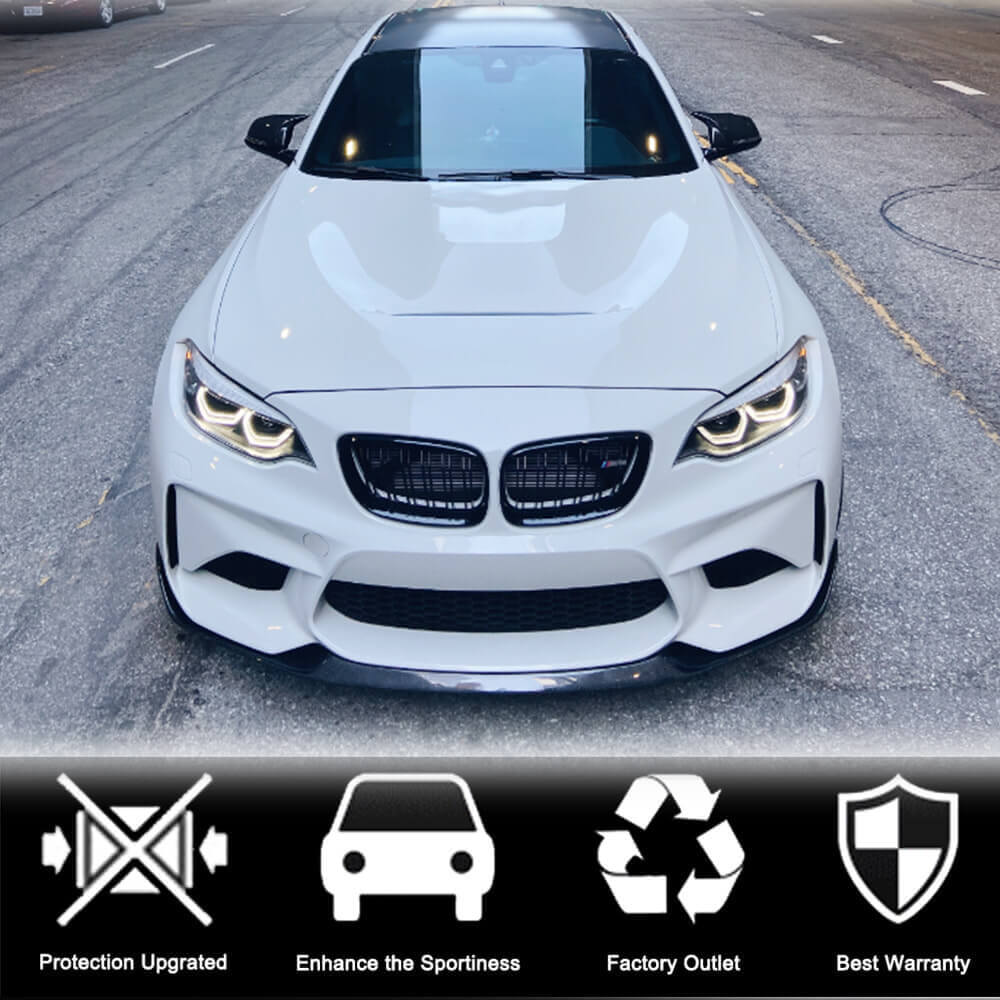 Front Bumper Lip V4 for F87 M2 Competition, Carbon for BMW 2 Series F22/F23 2014-2021 - image 3