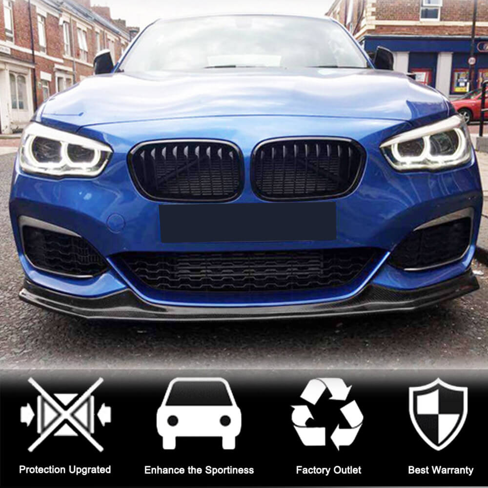 Front Bumper Lip V3 for M-Sport 2015-2019, Carbon for BMW 1 Series F20/21 2011-2019 - image 3