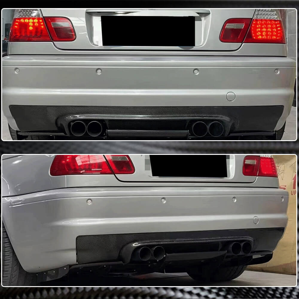 Rear Bumper Diffuser Carbon Fiber V1 (for M3) for BMW 3 series E-46 1998-2006 - image 3