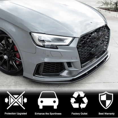Front bumper lip extensions V1 (for RS3 SD 2017-2020, Carbon) for Audi A3 2012-2020 - image 3