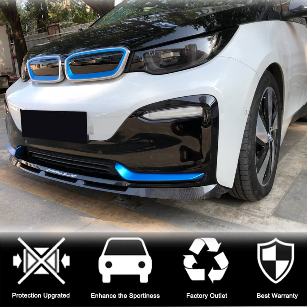 Front Bumper Lip Carbon Fiber V1 for BMW I3 2013-2022 - image 3