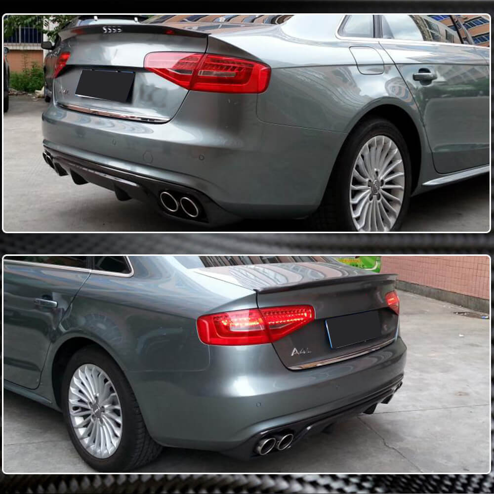 Rear bumper diffuser (for Base 2011-2015, Carbon) for Audi A4 B8 2007-2015 - image 3